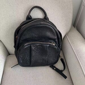 Alexander Wang Black Leather Bag with Gold Accents